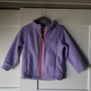 Columbia Lavender Kids Fleece Jacket with Coral Zip